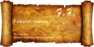 Fekete Hanna névjegykártya
